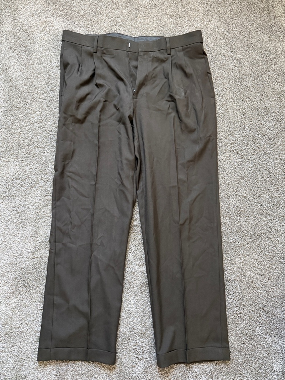 Men's Dark Gray Dress Pants - Tailored Pleat Trousers